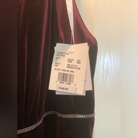 Wine velvet formal gown Size 14 - Picture 4 of 8
